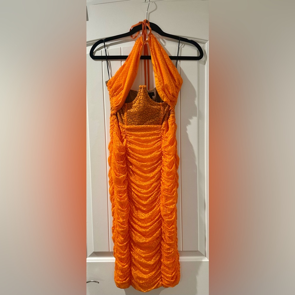 NBD Bright Orange Lace Dress